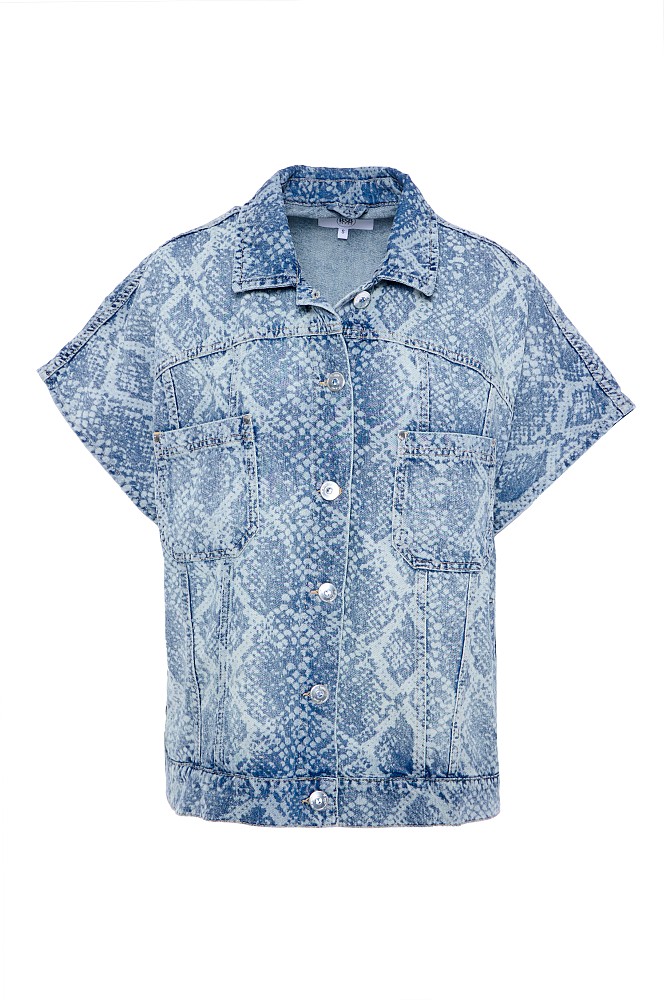 Snake print denim τζάκετ