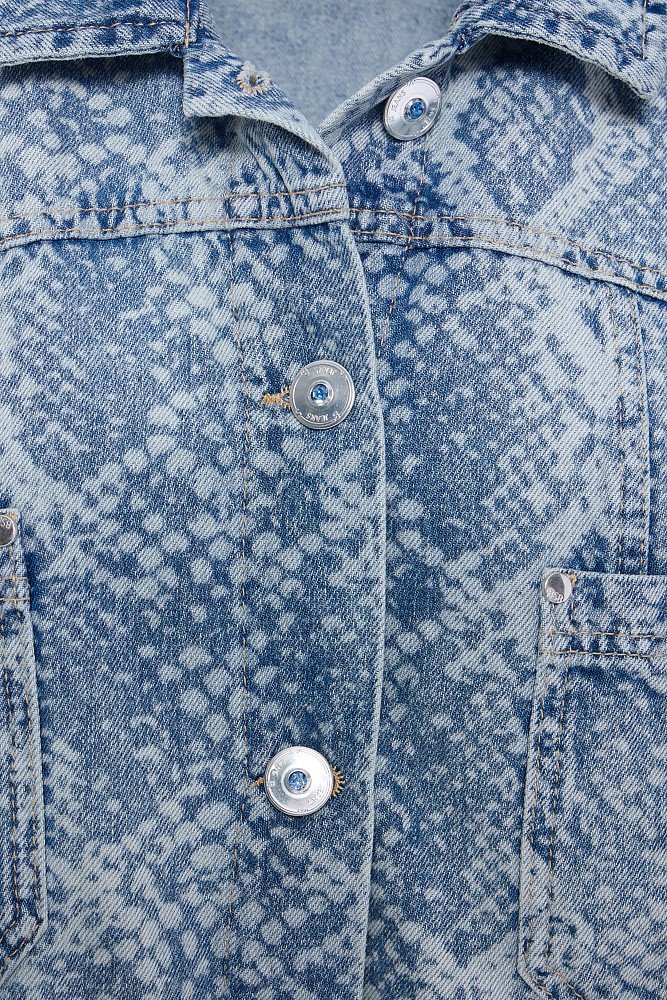 Snake print denim τζάκετ