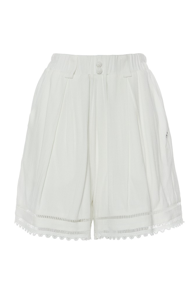 Pantalones cortos de cintura alta con detalles calados