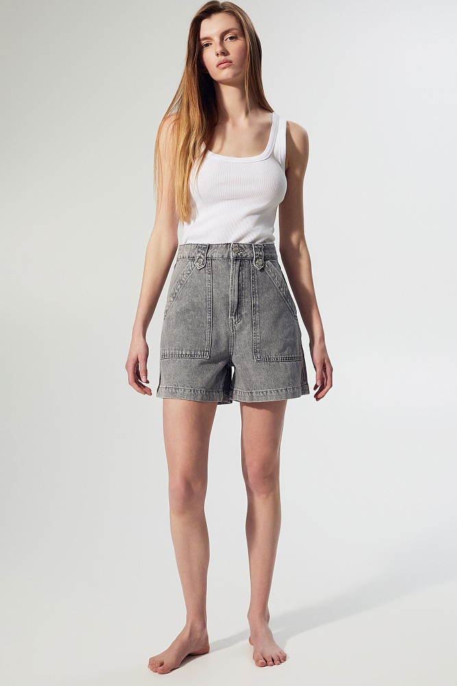 Denim σορτς με τσέπες