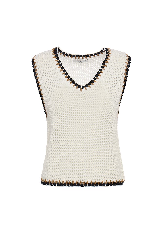 Pulover din tricot fără mâneci