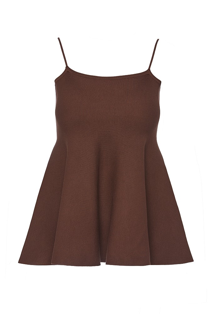 Knitted top with straps