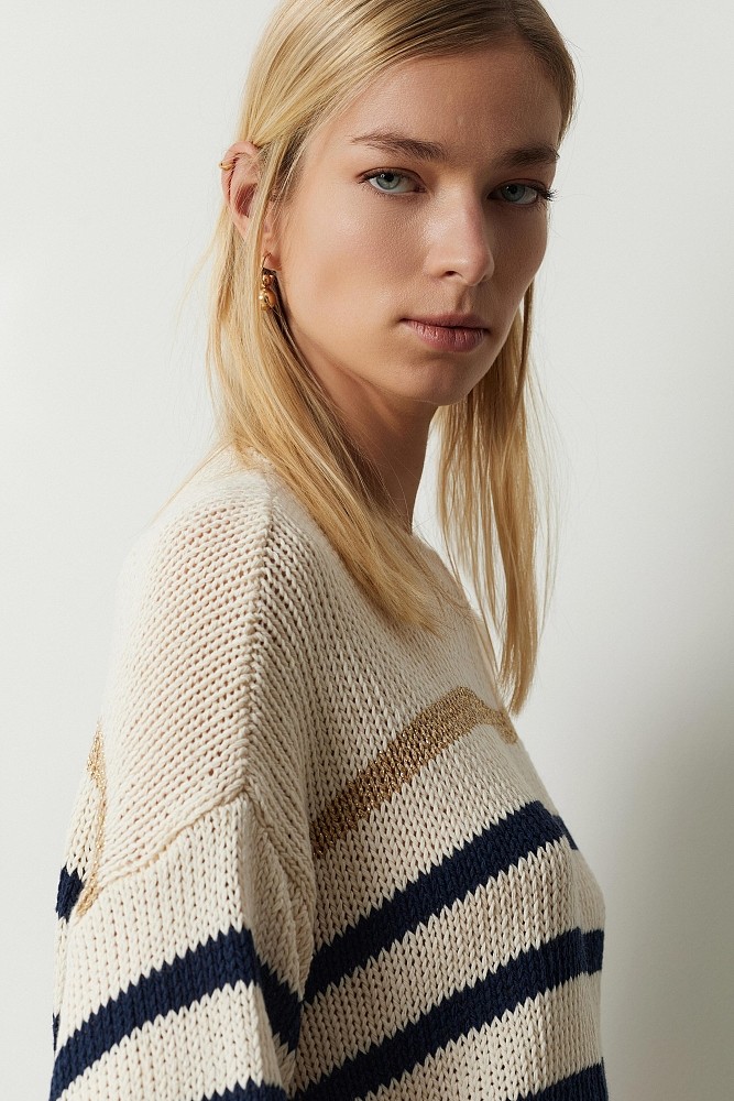 Cardigan din tricot cu dungi