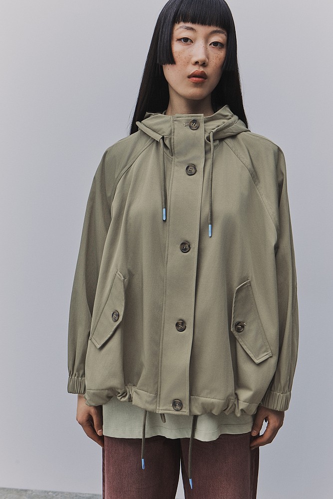 Parka-style trench coat