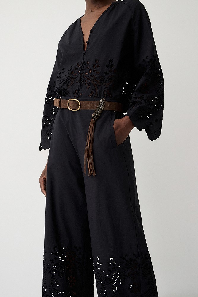 Suede belt with tassel