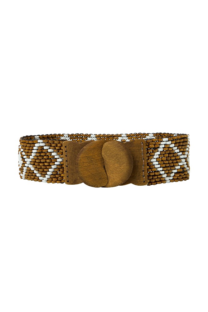 Wide belt with beads