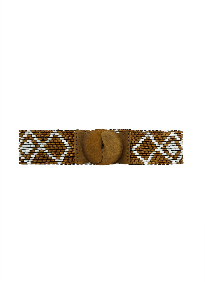 Wide belt with beads