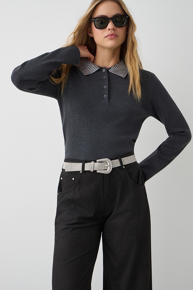 Belt with rhinestones