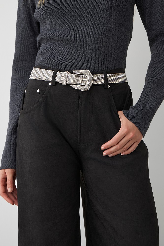Belt with rhinestones