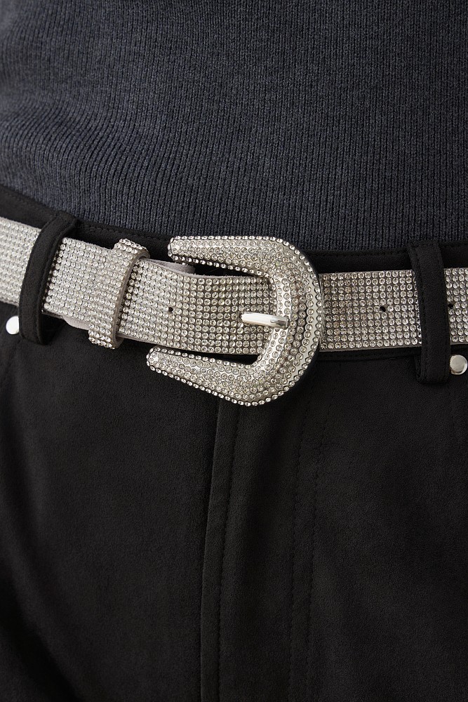 Belt with rhinestones