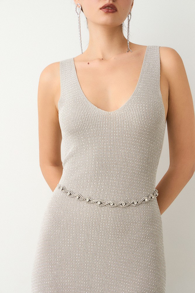 Belt with rhinestones