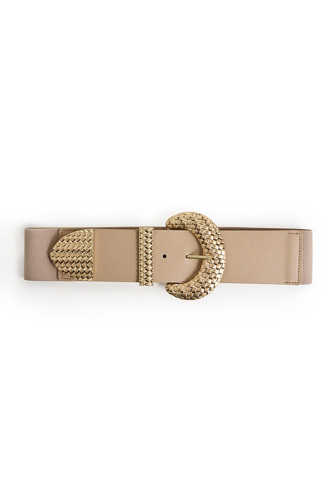 Elasticated belt with buckle