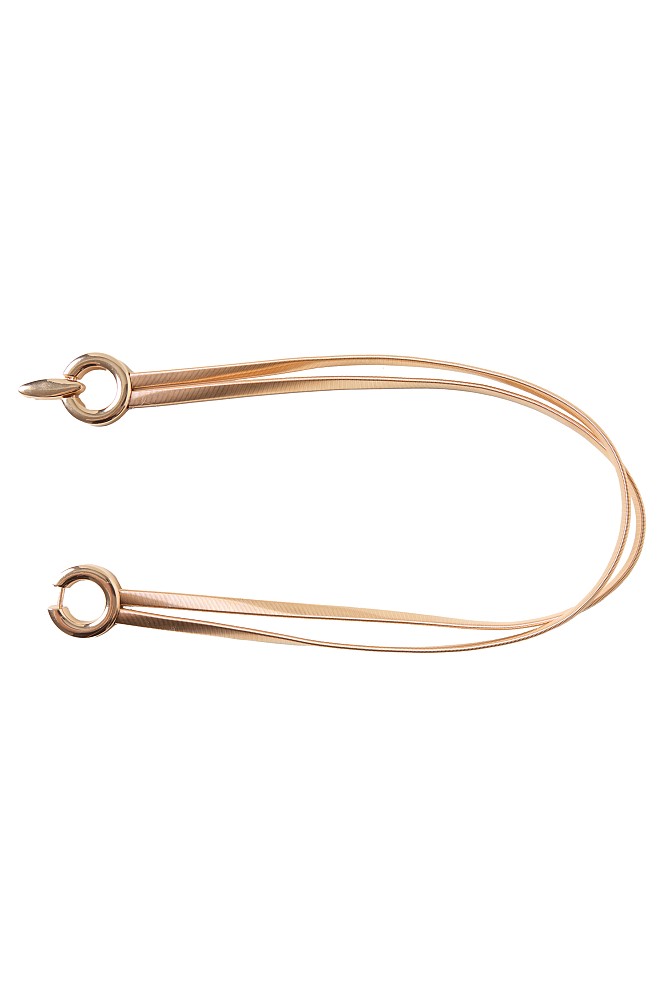 Metal belt with hoops
