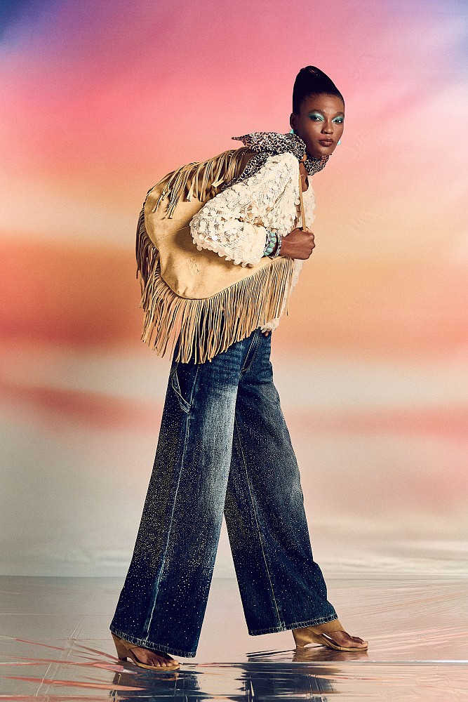 Fringed shoulder bag