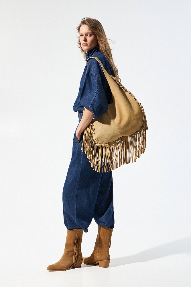Fringed shoulder bag