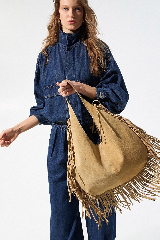 Fringed shoulder bag