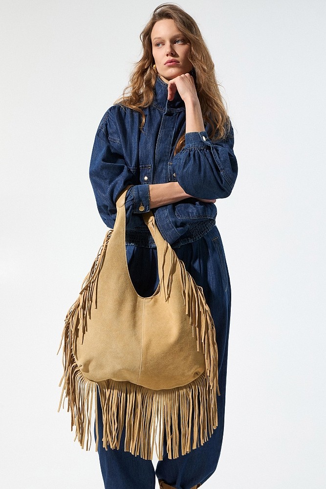 Fringed shoulder bag