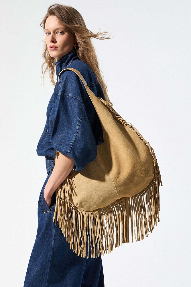 Fringed shoulder bag