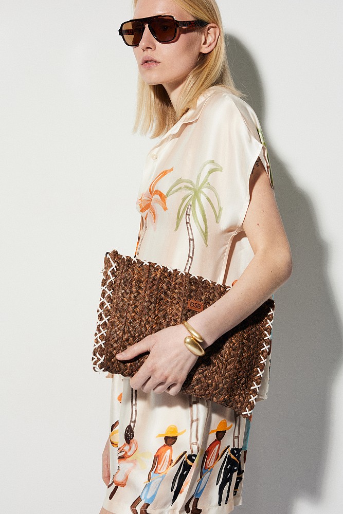 Geantă crossbody cu paie