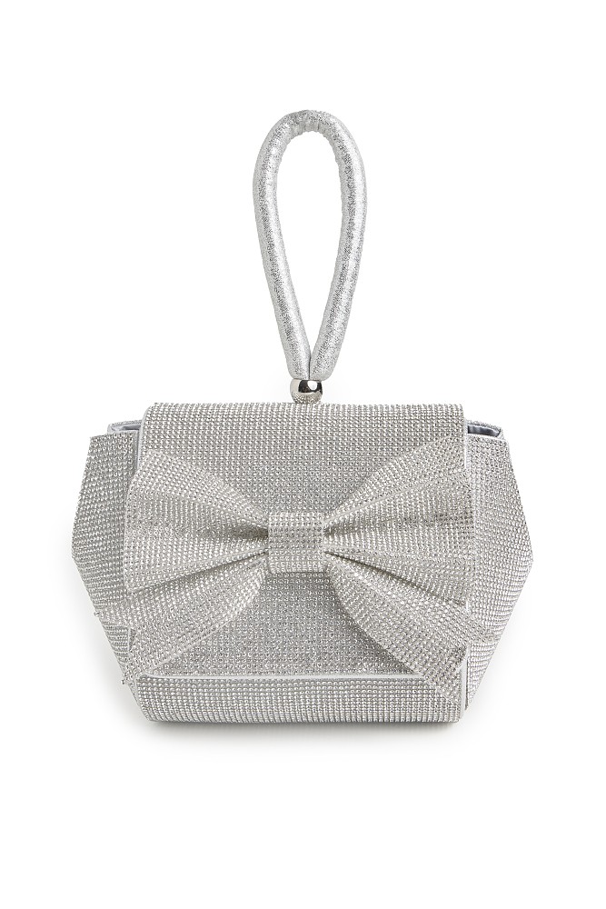 Purse with bow and rhinestones