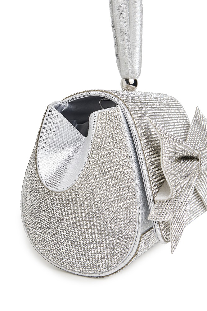 Purse with bow and rhinestones