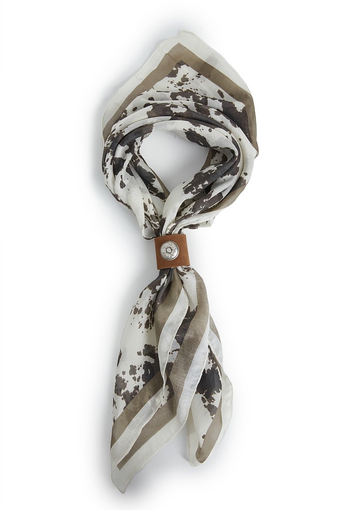Printed scarf with jewel