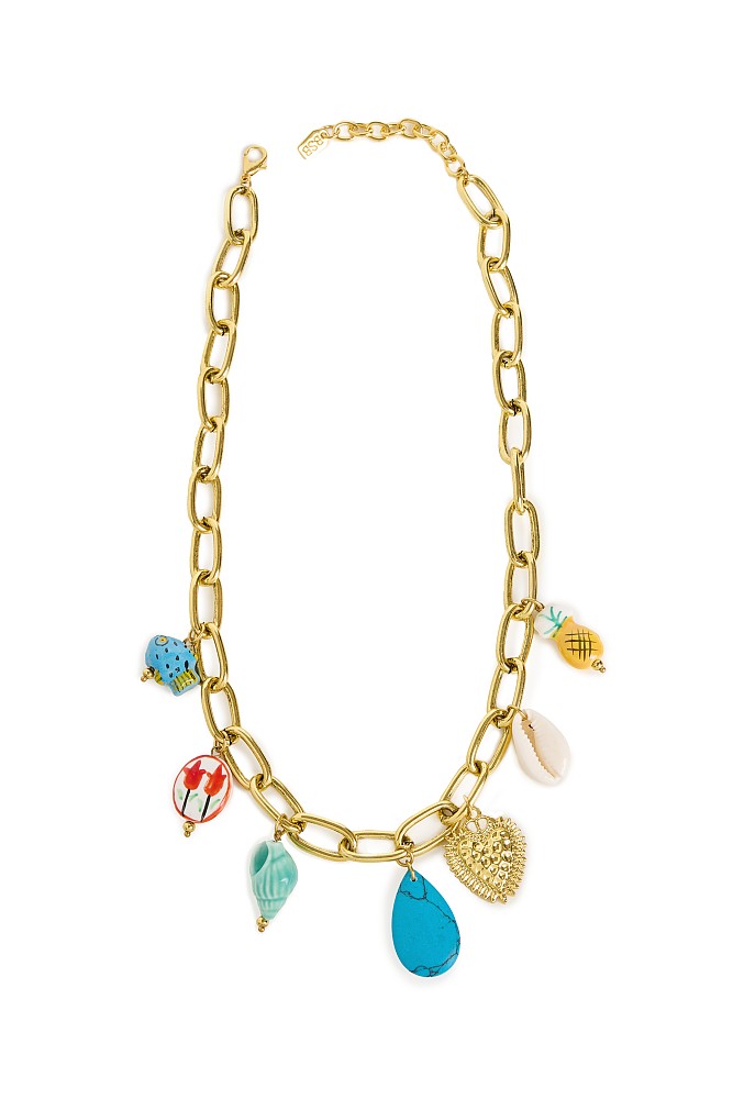 Necklace with hanging charms