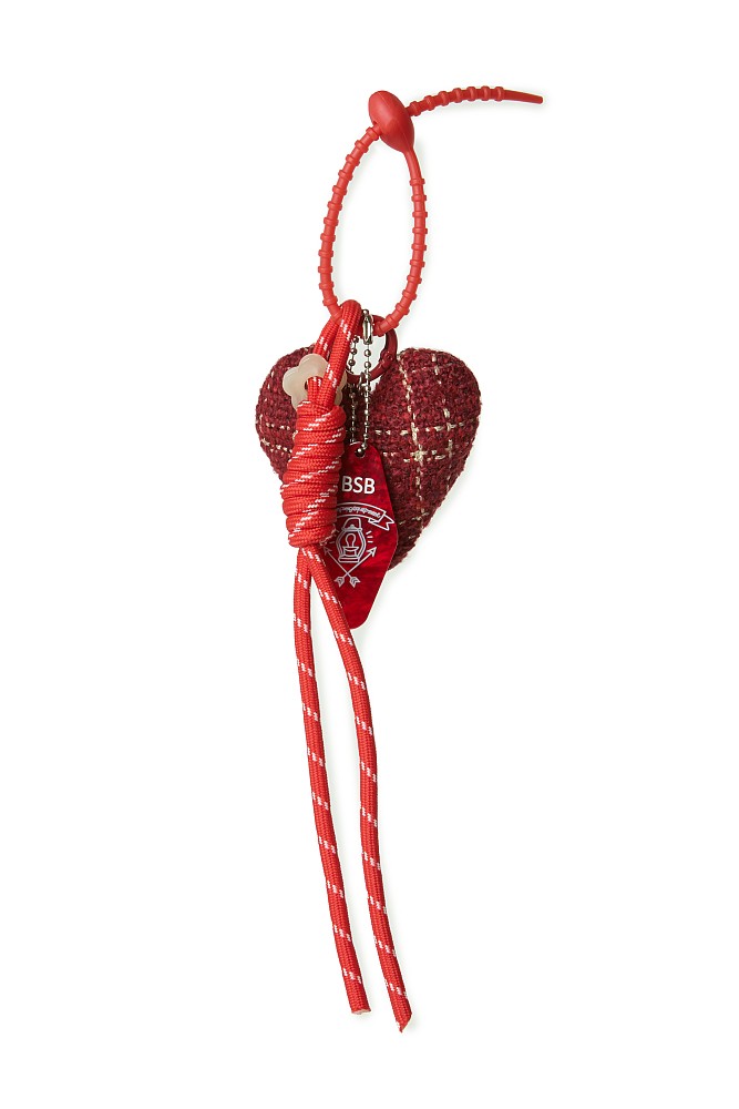 Llavero con corazón de tweed