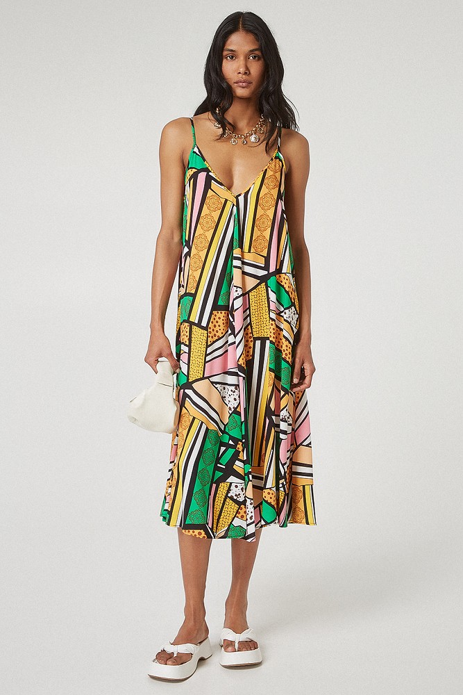 A line printed midi dress