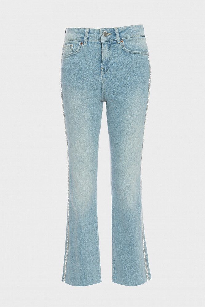 Brandy crop jeans with rhinestones