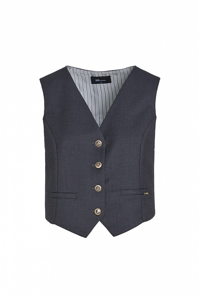 Vest with bejeweled buttons