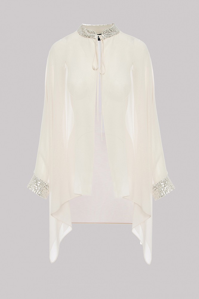 Semi-sheer oversized blouse-cape  - Gold Label