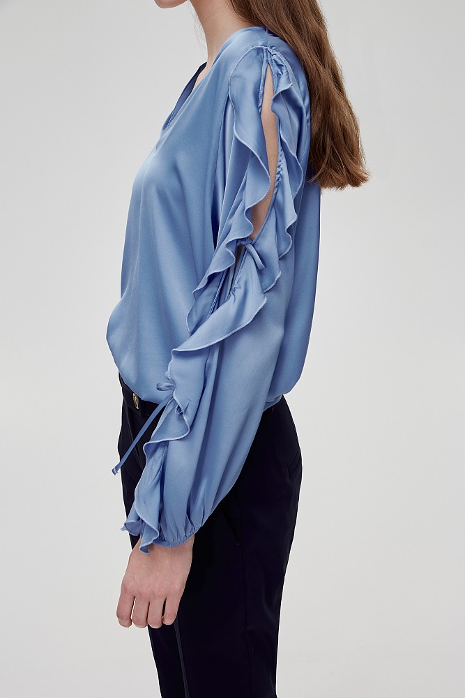 Satin blouse with cut out