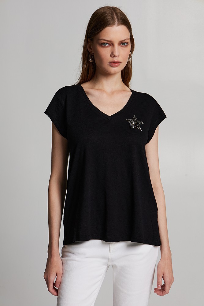 Blouse with star print