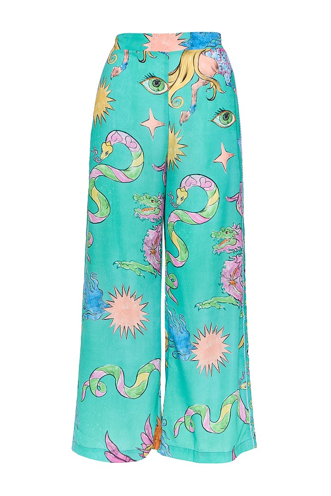 Printed highwaisted trousers