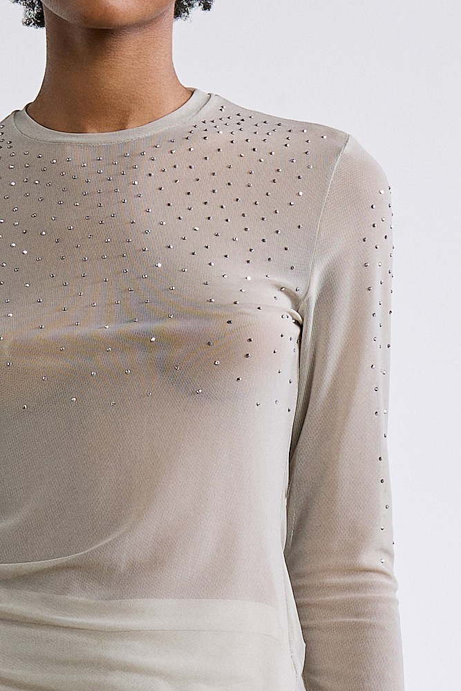 Blusa transparente con strass - Gold Label