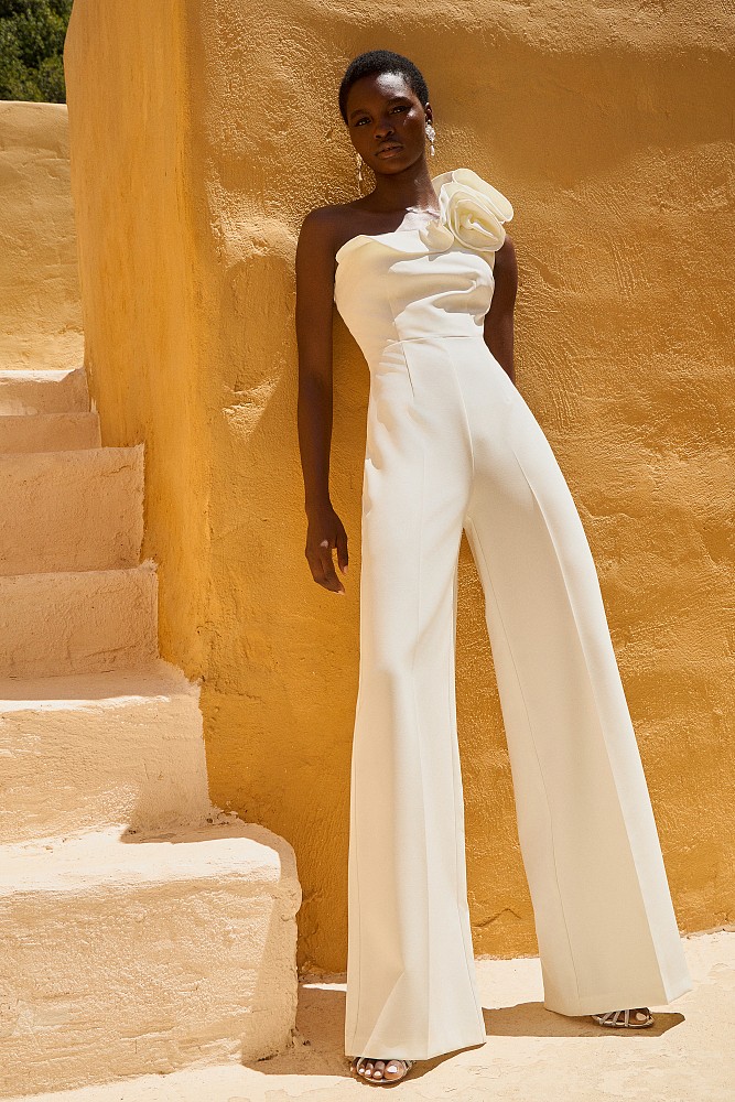 Jumpsuit with one shoulder and ruffles - Gold label