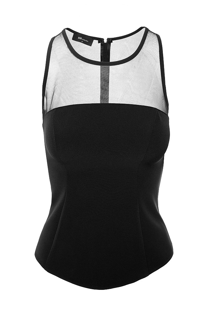 Sleeveless top with sheer detail