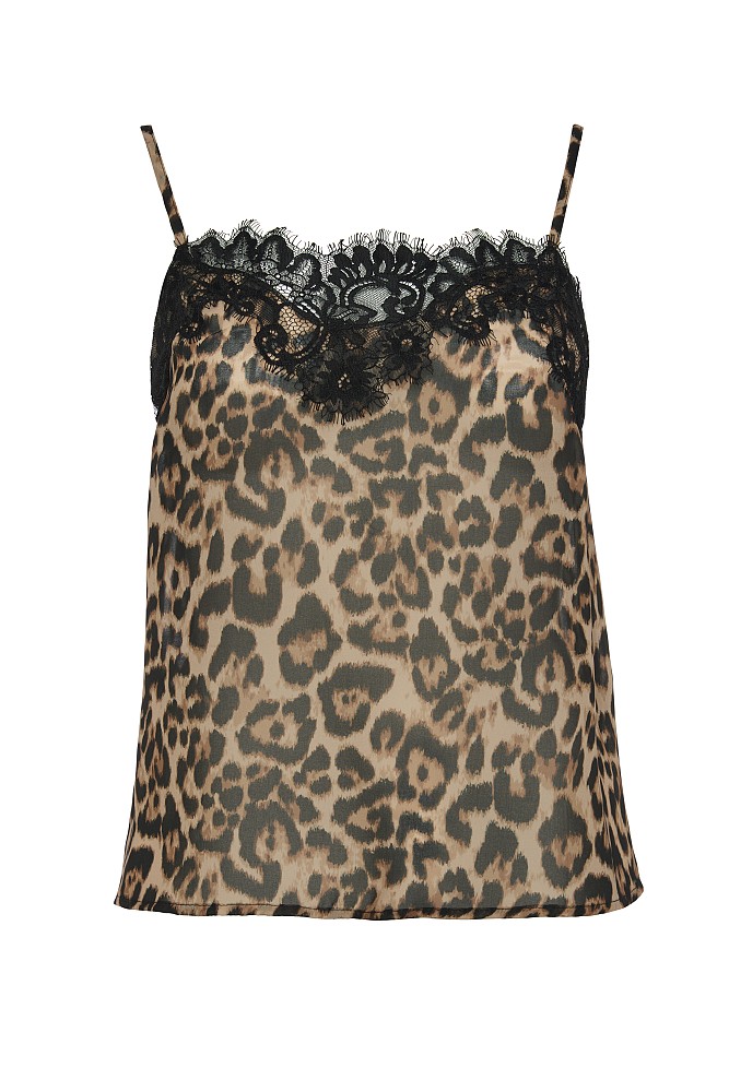 Animal print top with lace