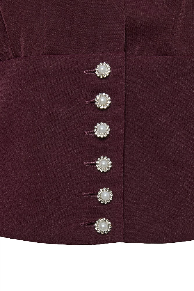 Tailored-waist long sleeves blouse