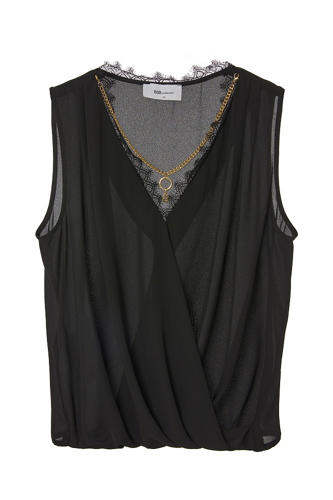 Sleeveless wrap blouse