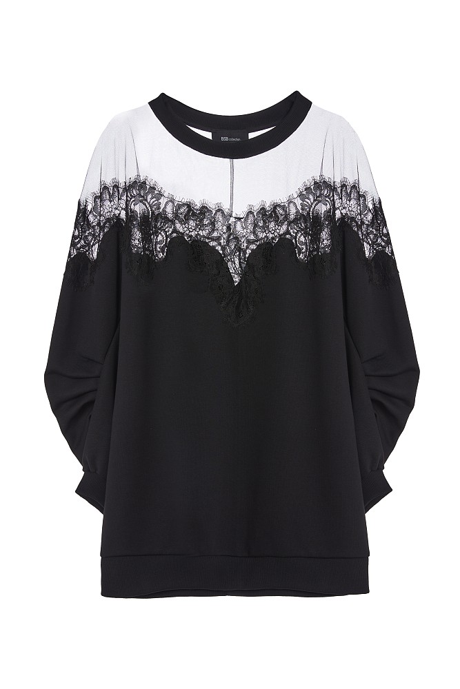 Sweater with lace detail