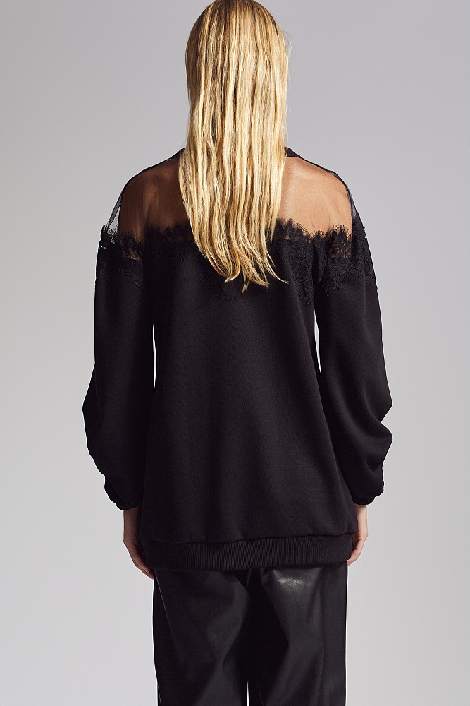 Sweater with lace detail