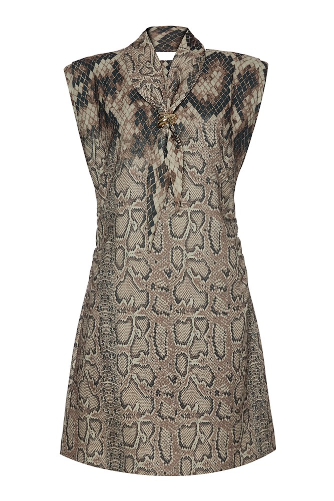 Μίνι αμάνικο animal print φόρεμα