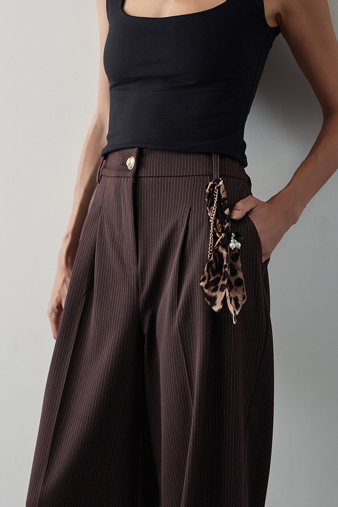 Striped pants with scarf