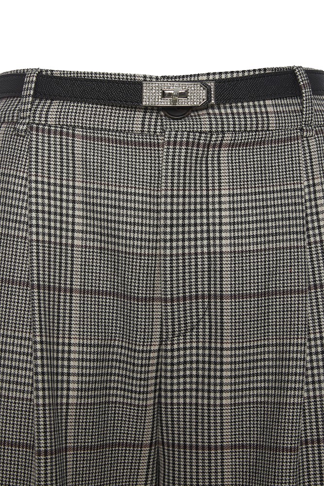 Plaid trouers with pleats
