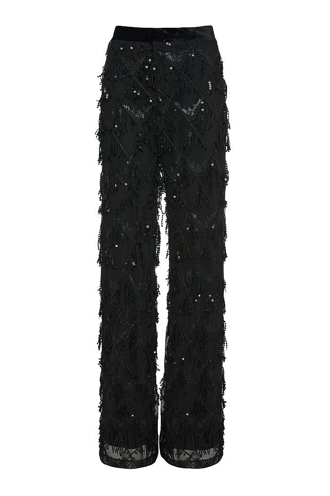 Flare sequined pants