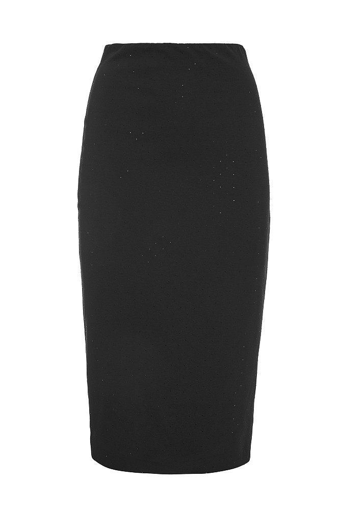 Midi pencil skirt with rhinestones