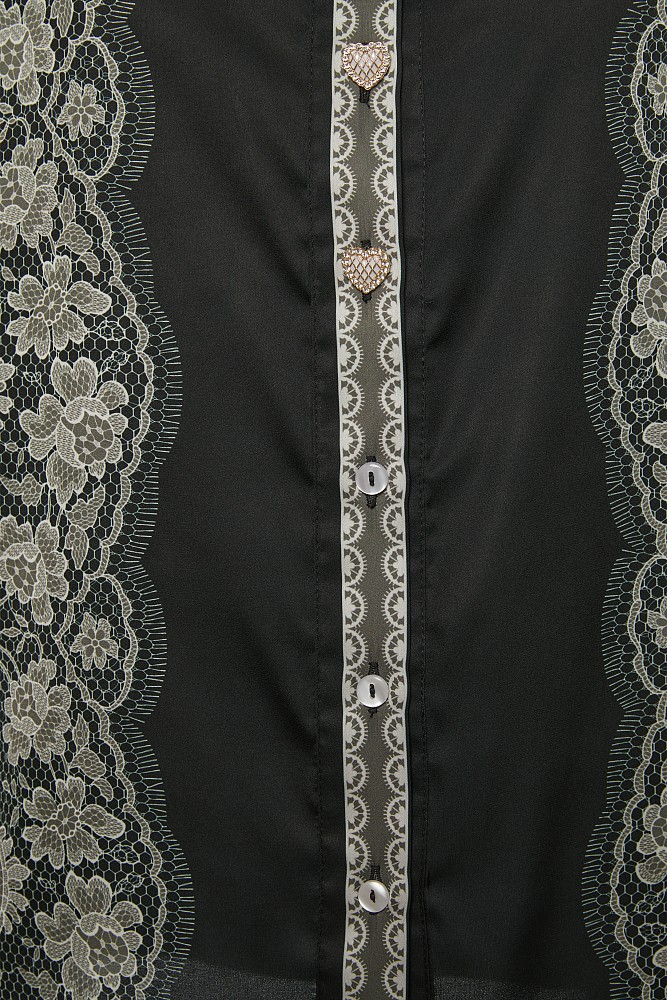 Printed shirt with feathers