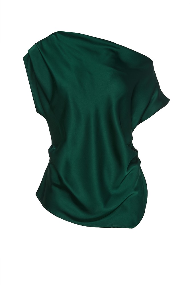 Satin blouse with one shoulder - Gold label